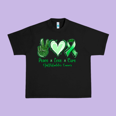 Peace Love Cure Gallbladder Cancer Urban Heavy Tee Designed By Nancycooperartshop