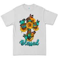 Dove Grey cross with butterfly blessed Premium Tee - BundleAndBundleShop