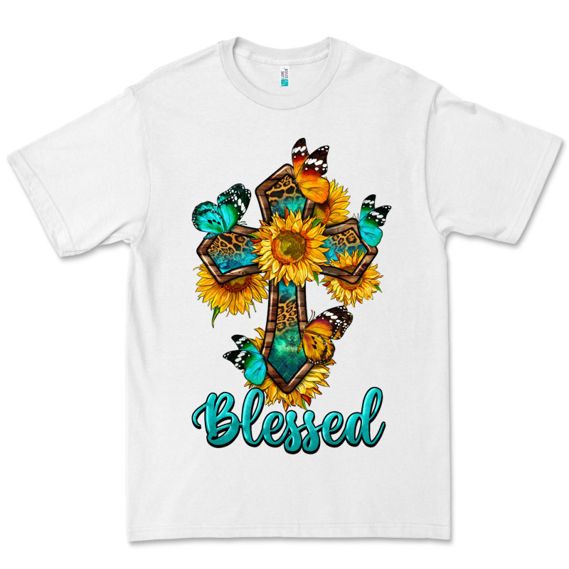 Cross With Butterfly Blessed Premium Tee by BundleAndBundleShop | Teevron