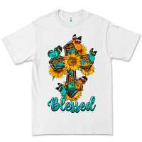 White cross with butterfly blessed Premium Tee - BundleAndBundleShop