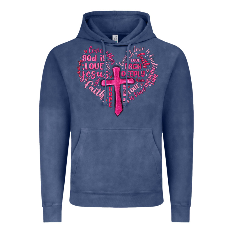 Jesus Is Love Heart Cross Valentines Day Vintage Hoodie by MaliasSmallBusiness | Teevron