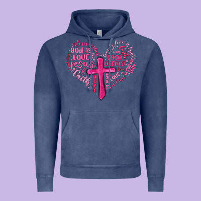 Jesus Is Love Heart Cross Valentines Day Vintage Hoodie Designed By Maliassmallbusiness