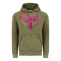 Vintage Olive jesus is love heart cross valentines day Vintage Hoodie - MaliasSmallBusiness