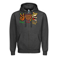 Charcoal Heather Peace Love Cinco De Mayo Zipper Hoodie - texasbilliewilder