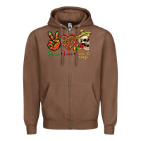 Chestnut Peace Love Cinco De Mayo Zipper Hoodie - texasbilliewilder