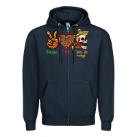 Navy Peace Love Cinco De Mayo Zipper Hoodie - texasbilliewilder