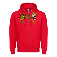 Red Peace Love Cinco De Mayo Zipper Hoodie - texasbilliewilder