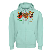 Seafoam Peace Love Cinco De Mayo Zipper Hoodie - texasbilliewilder