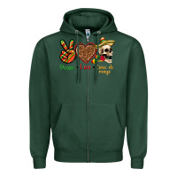 Sports Green Peace Love Cinco De Mayo Zipper Hoodie - texasbilliewilder