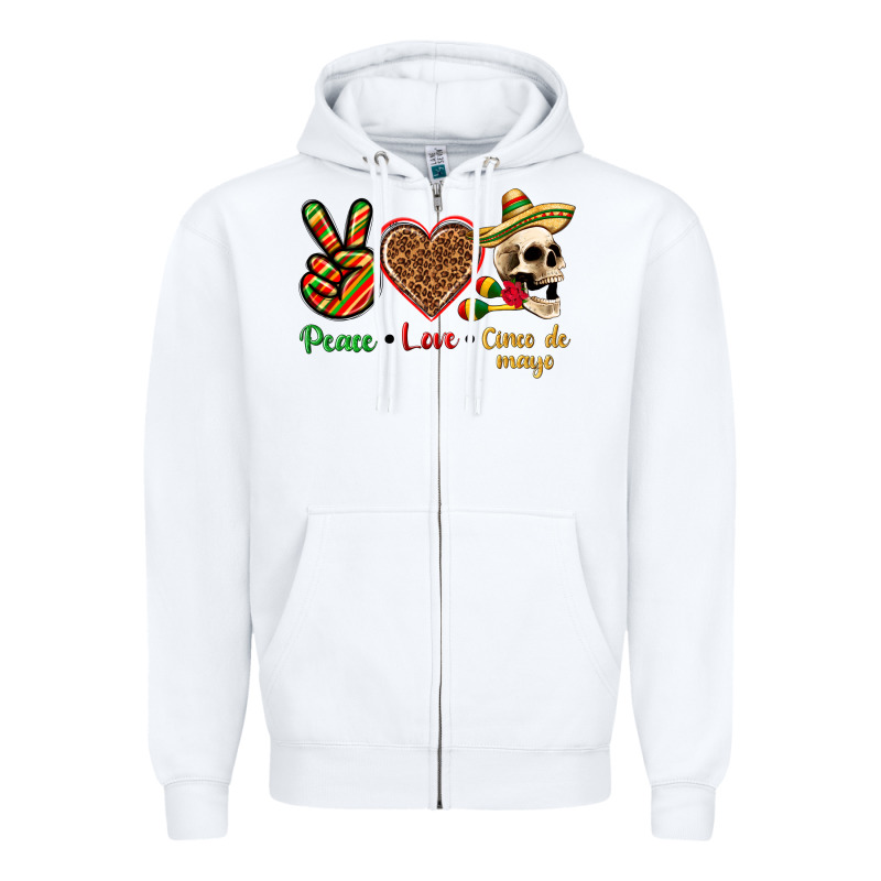 Peace Love Cinco De Mayo Zipper Hoodie by texasbilliewilder | Teevron