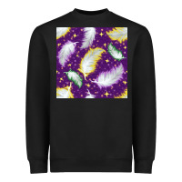 Black Mardi Gras Feathers seamless pattern Heavyweight Sweatshirt - BundleAndBundleShop