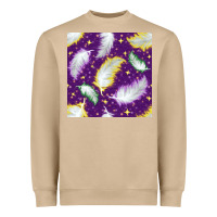 Mushroom Mardi Gras Feathers seamless pattern Heavyweight Sweatshirt - BundleAndBundleShop