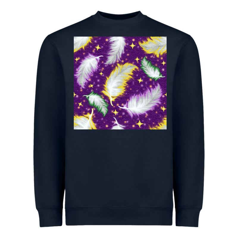 Mardi Gras Feathers Seamless Pattern Heavyweight Sweatshirt by BundleAndBundleShop | Teevron