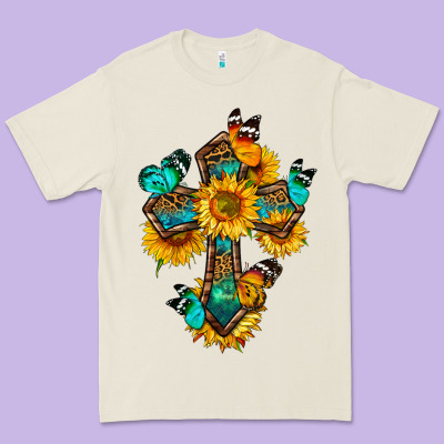Cross With Butterfly Premium Tee Designed By Bundleandbundleshop