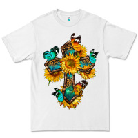 White cross with butterfly Premium Tee - BundleAndBundleShop