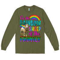 Army Green I'm The Rainbow Sheep Of The Family Long Sleeve Tee - BundleAndBundleShop