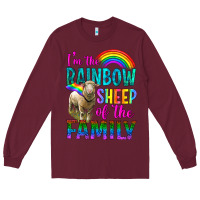 Burgundy I'm The Rainbow Sheep Of The Family Long Sleeve Tee - BundleAndBundleShop