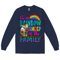 Navy I'm The Rainbow Sheep Of The Family Long Sleeve Tee - BundleAndBundleShop