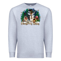Heather Grey christmas vibes Premium Sweatshirt - CowGirlArtShop