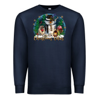 Navy christmas vibes Premium Sweatshirt - CowGirlArtShop