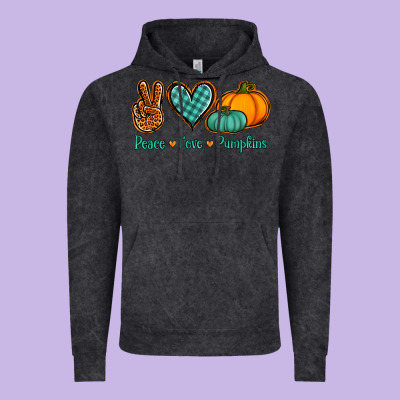 Peace Love Pumpkins Vintage Hoodie Designed By Jasminsmagicworld