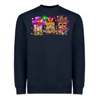 Navy Mardi Gras Gnomies Cakes Flowers And Balloon Heavyweight Sweatshirt - BundleAndBundleShop
