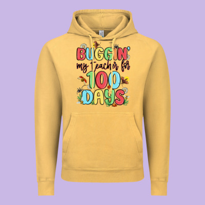 Buggin My Teacher For 100 Days Vintage Hoodie Designed By Maliassmallbusiness