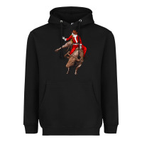 Black santa riding a bull Heavyweight Hoodie - CowGirlArtShop