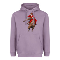Lavender santa riding a bull Heavyweight Hoodie - CowGirlArtShop