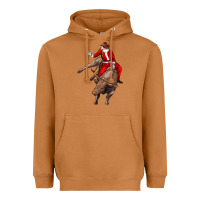 Meerkat santa riding a bull Heavyweight Hoodie - CowGirlArtShop