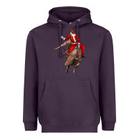 Plum santa riding a bull Heavyweight Hoodie - CowGirlArtShop