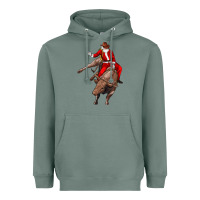 Sage santa riding a bull Heavyweight Hoodie - CowGirlArtShop