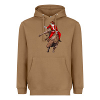 Santa Riding A Bull Heavyweight Hoodie | Teevron