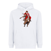 White santa riding a bull Heavyweight Hoodie - CowGirlArtShop