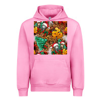 Fuchsia Pink christmas donkeys Urban Hoodie - FaDigitalArtStudio