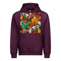 Mauve Wine christmas donkeys Urban Hoodie - FaDigitalArtStudio
