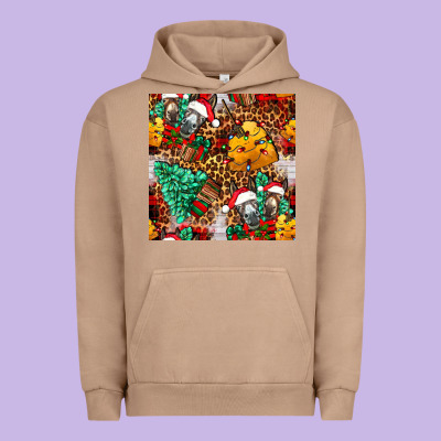 Christmas Donkeys Urban Hoodie Designed By Fadigitalartstudio