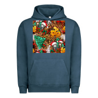 Pigment Midnight Navy christmas donkeys Urban Hoodie - FaDigitalArtStudio