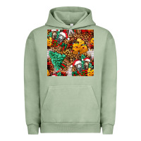 Pigment Oil Green christmas donkeys Urban Hoodie - FaDigitalArtStudio