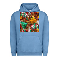 Pigment Pebble Blue christmas donkeys Urban Hoodie - FaDigitalArtStudio