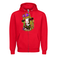 Red Mardi Gras cow Zipper Hoodie - NancyCooperArtShop