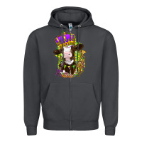 Smoke Mardi Gras cow Zipper Hoodie - NancyCooperArtShop