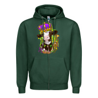 Sports Green Mardi Gras cow Zipper Hoodie - NancyCooperArtShop