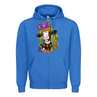 True Royal Mardi Gras cow Zipper Hoodie - NancyCooperArtShop