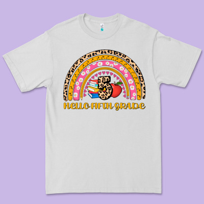 Back To School Rainbow Hello Fifth Grade Premium Tee Designed By Adodesignshop