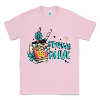 Bubblegum Pink staying alive Classic Tee - MaliasSmallBusiness