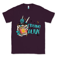 Plum staying alive Classic Tee - MaliasSmallBusiness