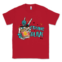 Red staying alive Classic Tee - MaliasSmallBusiness