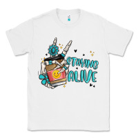 White staying alive Classic Tee - MaliasSmallBusiness
