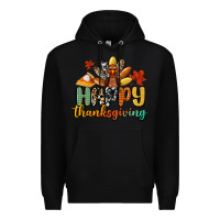 Black happy thanksgiving Premium Hoodie - CowGirlArtShop